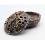 Soapstone  incense burner Floral pattern