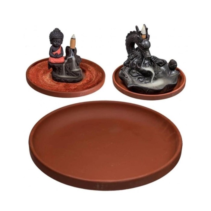 Backflow incense burner ceramic plate