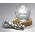 GLASS CRYSTAL BALL ENGRAVED WITH TREE OF LIFE