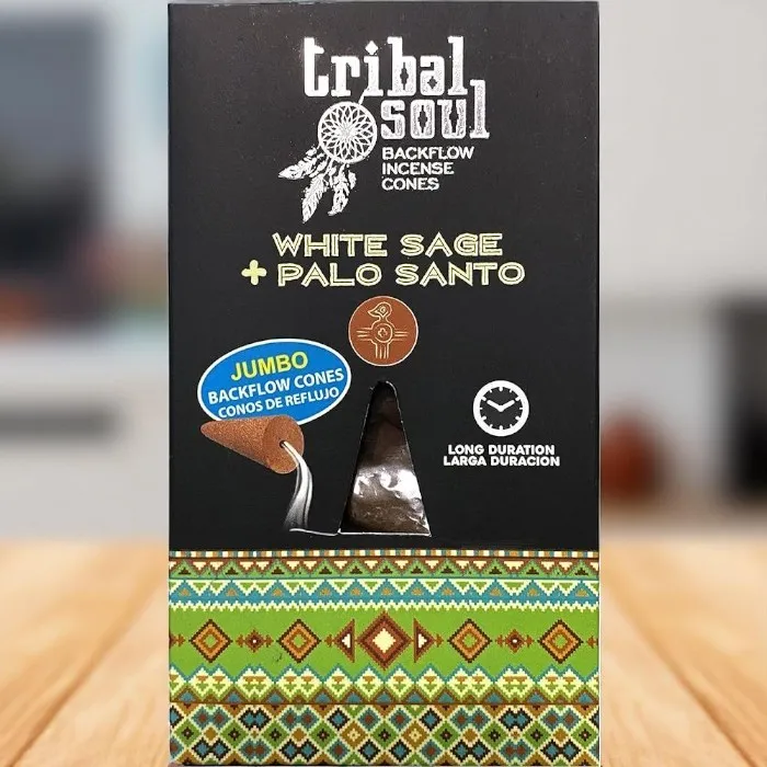 Tribal Soul  White Sage & Palo Santo backflow incense cones  