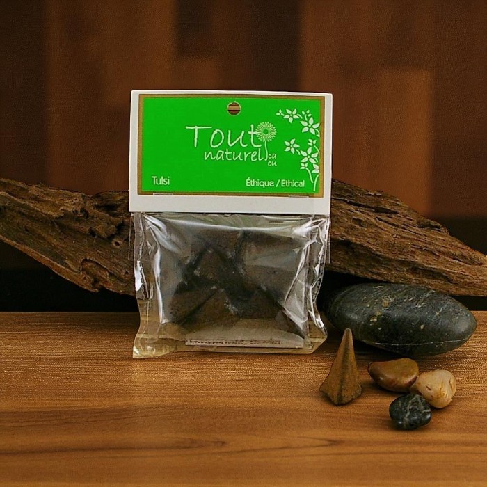 Cône d'encens Tout Naturel au basilic Sacré (Tulsi)