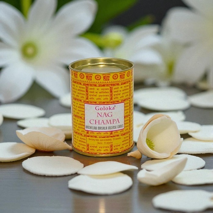 Goloka backflow incense cones Nag Champa