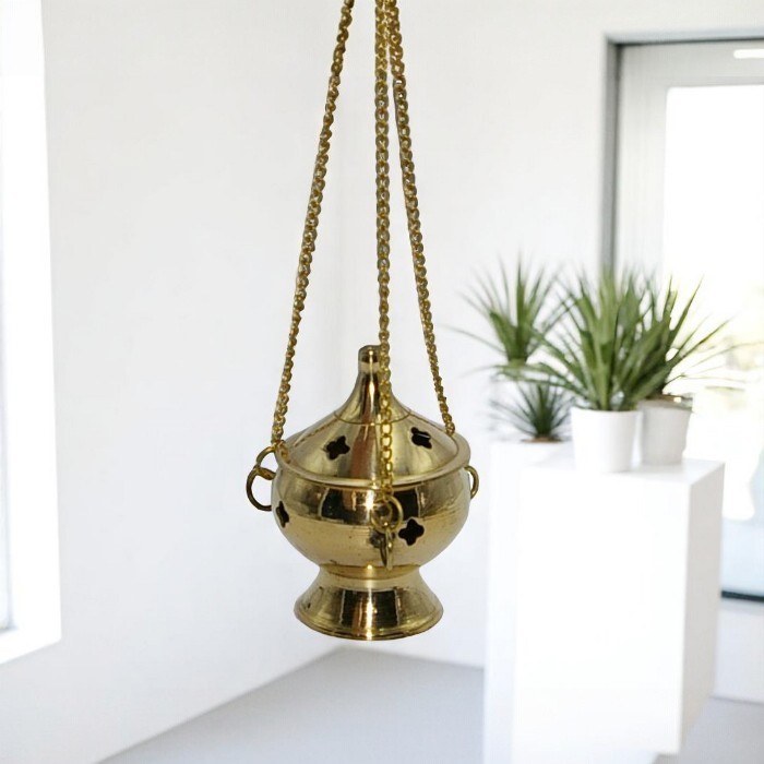 Brass hanging incense burner