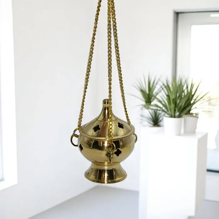 Brass hanging incense burner