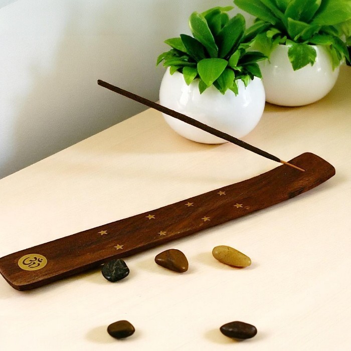 Wooden incense holder (OM pattern)