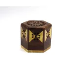 Wooden box incense holder (two tone)
